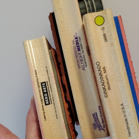 Rubber Stamps 2 full card size Happy Birthday candle design date year stamp - Picture 2 of 12